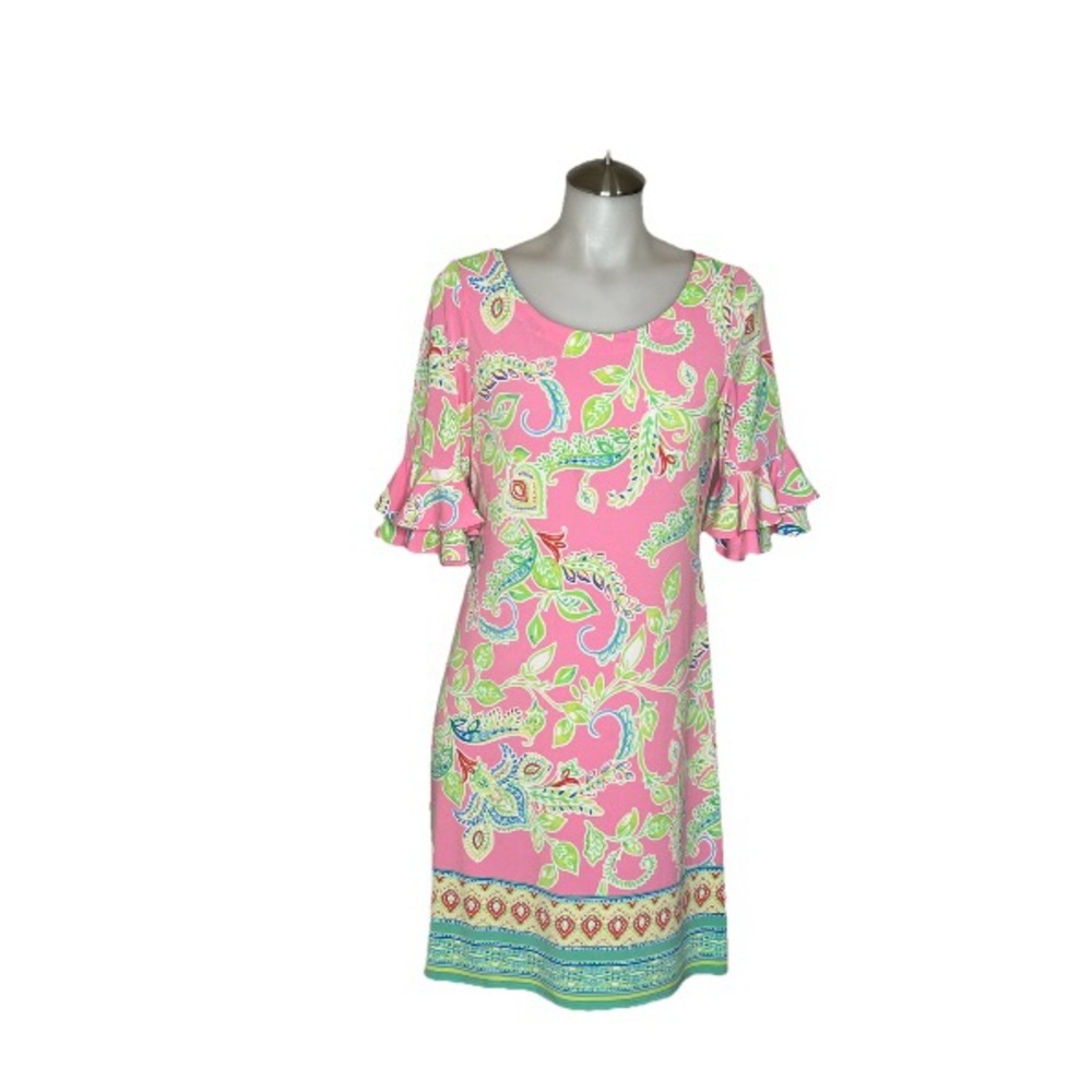 Pappagallo Pink and Green Paisley Dress